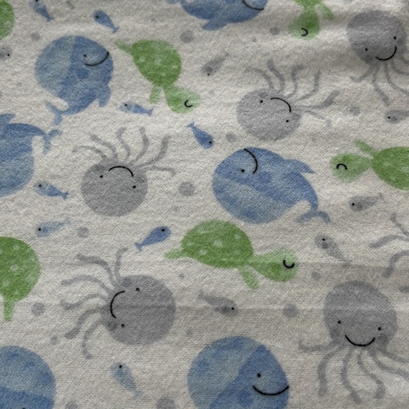 Sea life baby flannel receiving blanket - Picture 2 of 8